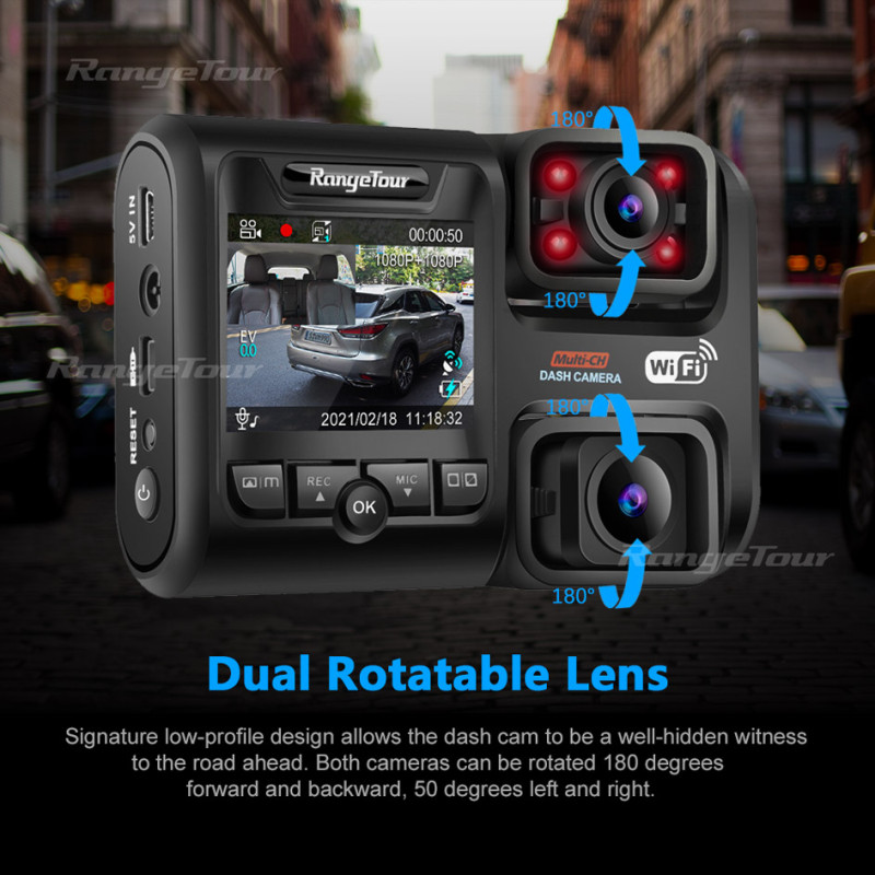 Dash Camera: Dual Lens DVR 1080P 4Kfnt GPS